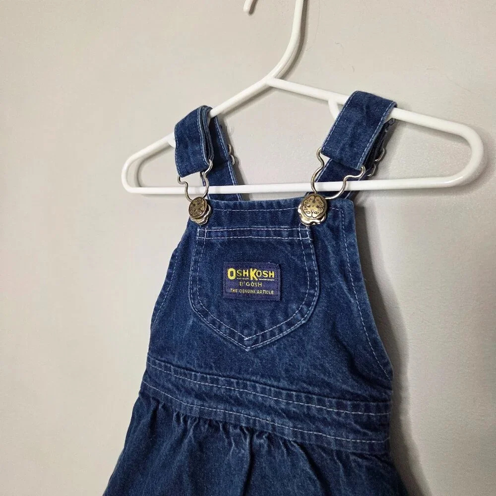 VINTAGE OSHKOSH Dark Denim Skirted Overalls
